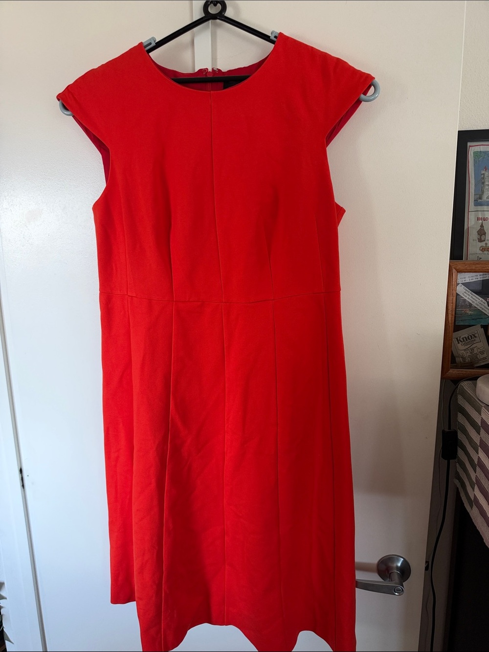 J. Crew Red Cap-Sleeve Midi Dress